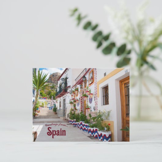 Eine Straße in Alicante Spanien Postkarte (Stehend Vorderseite)