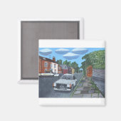 Eine Straße in Derby Magnet (Vorderseite/Rückseite)