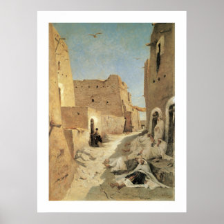 Eine Straße in El-Agouat Poster