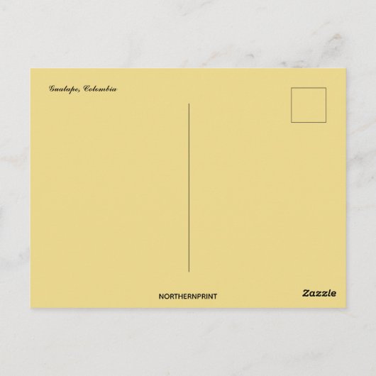 Eine Straße in Guatape Kolumbien Postkarte (Rückseite)