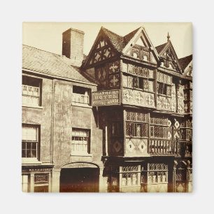 Eine Straße in Ludlow (b/w Foto) Magnet