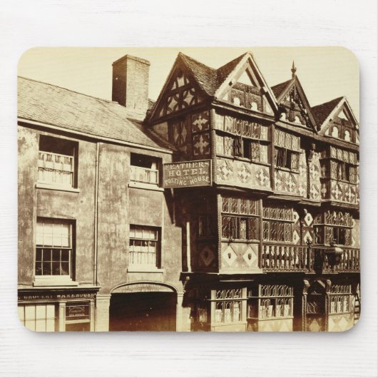 Eine Straße in Ludlow (b/w Foto) Mousepad (Vorne)