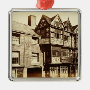 Eine Straße in Ludlow (b/w Foto) Ornament Aus Metall