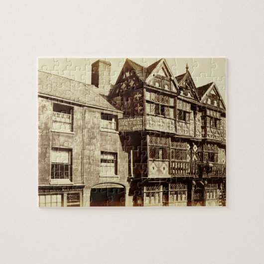 Eine Straße in Ludlow (b/w Foto) Puzzle (Horizontal)