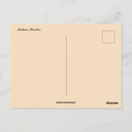 Eine Straße in Malmö, Schweden Postkarte (Rückseite)