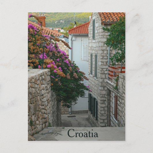 Eine Straße in Rab Kroatien Postkarte (Vorderseite)