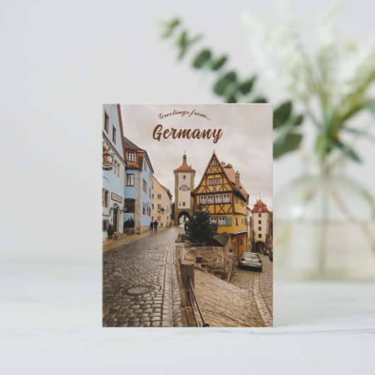 Eine Straße in Rothenburg Postkarte (Stehend Vorderseite)