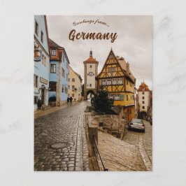 Eine Straße in Rothenburg Postkarte