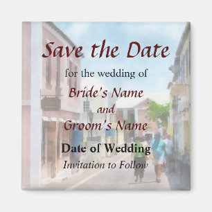 Eine Straße in St. George Bermuda Save the Date Magnet