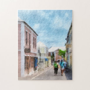Eine Straße in St. George's Bermuda Puzzle