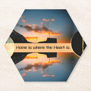 Eine Straße mit Sternen und dem Mond Ungewöhnlich Untersetzer