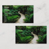 Eine Straße mitten in dem wilden Wald Visitenkarte (Vorne/Hinten)