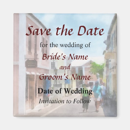 Eine Straße Save the Date in St. George Bermuda Magnet (Vorne)