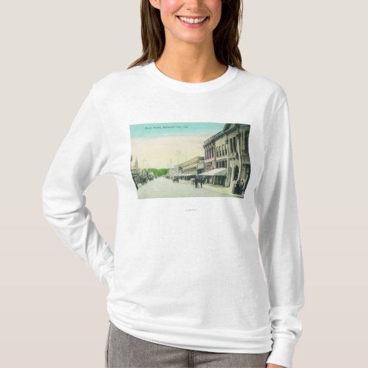 Eine Straße SceneRedwood Stadt, CA T-Shirt (Vorderseite)