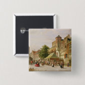 Eine Straßen-Szene in Amsterdam Button (Vorne & Hinten)