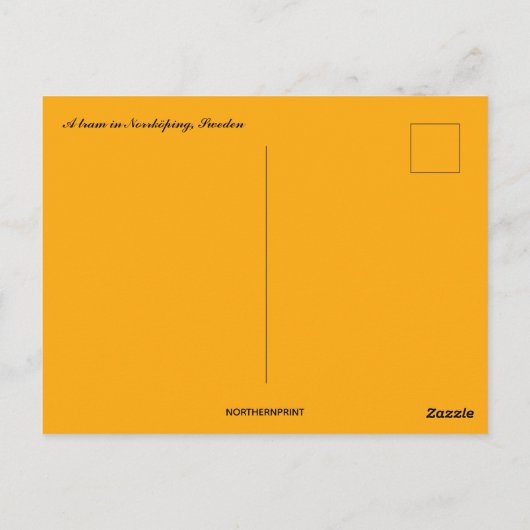 Eine Straßenbahn in Norrköping (Schweden) Postkarte (Rückseite)