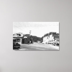 Eine Straßenecke-Szene Leinwanddruck