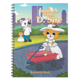 Eine Straßenkatze mit dem Namen D. Sire Spiral Not Notizblock