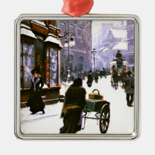 Eine Straßenszene im Winter, Kopenhagen Ornament Aus Metall