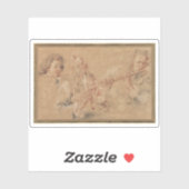 Eine Studie eines Flutisten und des Leiters eines Aufkleber (Blatt)