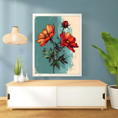 Eine Studie in Orange und Green Fotodruck