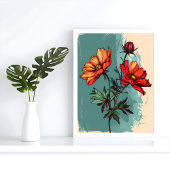 Eine Studie in Orange und Green Fotodruck
