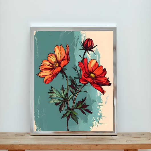 Eine Studie in Orange und Green Fotodruck