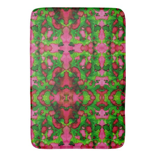 Eine Studie in Rosa und Grün Badematte (Vorderseite Vertikal)