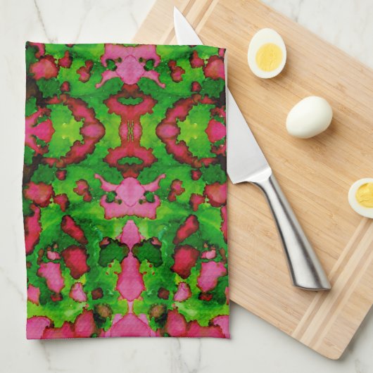 Eine Studie in Rosa und Grün Geschirrtuch (Viertel Falte)