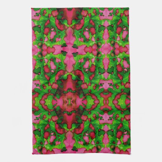 Eine Studie in Rosa und Grün Geschirrtuch (Vertikal)