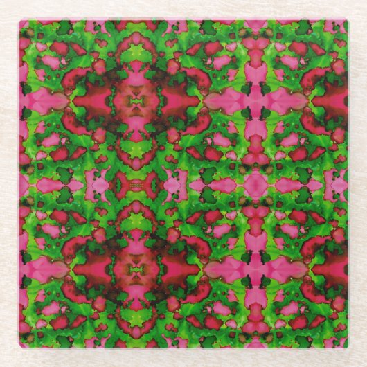 Eine Studie in Rosa und Grün Glasuntersetzer (Vorderseite)