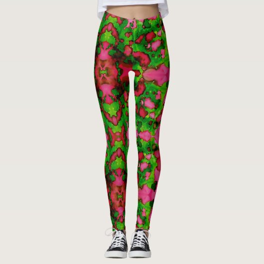 Eine Studie in Rosa und Grün Leggings (Vorderseite)