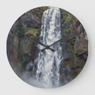 Eine Studie über kaskadierendes Licht und Stein Große Wanduhr