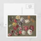 Eine Studie über Peonies (Erdöl auf Leinwand) Postkarte (Vorne/Hinten)