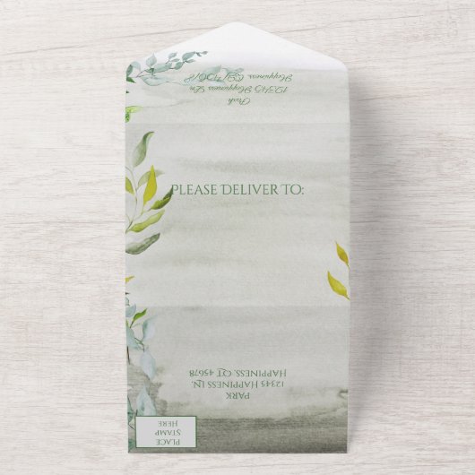 Eine Summers Tale Wasserfarbe All In One Einladung (Außenbereich)