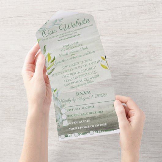 Eine Summers Tale Wasserfarbe All In One Einladung (Abreißen)