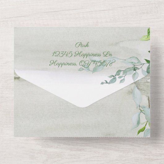 Eine Summers Tale Wasserfarbe All In One Einladung (Rückseite)