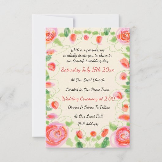 Eine Super Sweet Mini Hochzeitseinladung RSVP Karte (Vorderseite)
