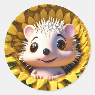 Eine superniedliche Sonnenblume Runder Aufkleber