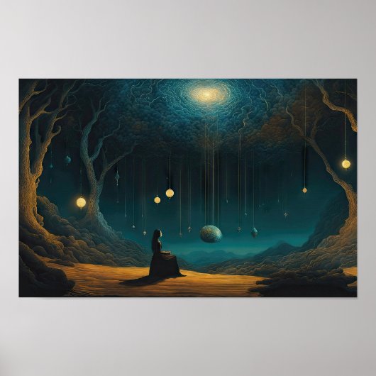 Eine surreale Galaxie von Marionettenplaneten ersc Poster (Vorne)