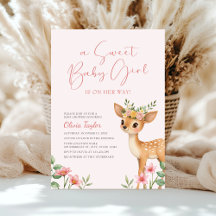 Eine süße Baby Girl Florale Hirsch Baby Shower