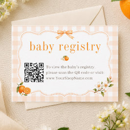 Eine süße Baby-Party-QR-Code-Geschenkliste Begleitkarte