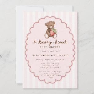 Eine süße Baby Shower Einladung mit Beeren