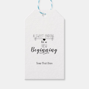 Eine süße Beendigung für ein neues Anfang Hochzeit Geschenkanhänger