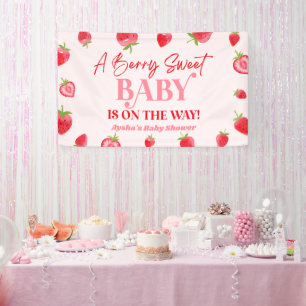 Eine süße Beeren-Baby-Erdbeeren-Baby-Party Banner
