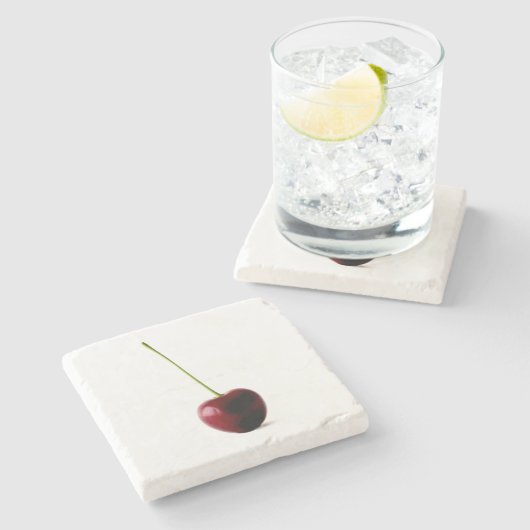 Eine süße Cherry-Küste Steinuntersetzer (Seitenansicht)