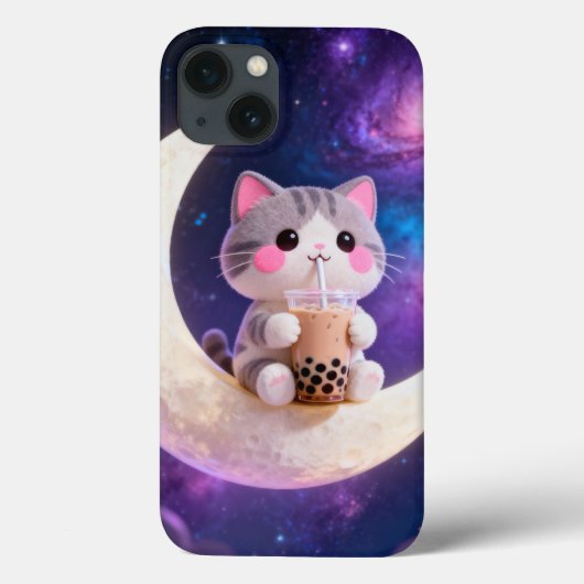 Eine süße Chibi-Katze mit rosa Wangen Hülle (Rückseite)