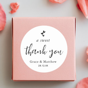 Eine süße Dankeschön Geschenkidee für eine minimal Runder Aufkleber