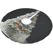 Eine süße Feier Der Weihnachtsbaumkuchen Polyester Weihnachtsbaumdecke (Schrägansicht)