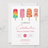 Eine süße Feier Moderne Bevölkerung Geburtstag Einladung (Vorderseite)